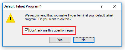 Hyper terminal msg